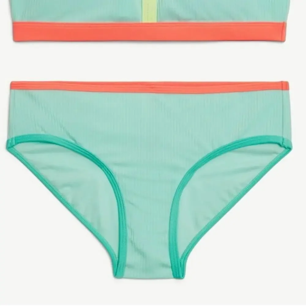 Justice Girls Small Neon Ribbed Swim Bikini Bottoms